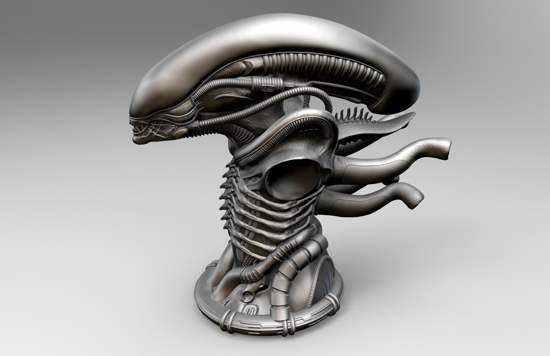 Original Alien Xenomorph bust 3D print model_2