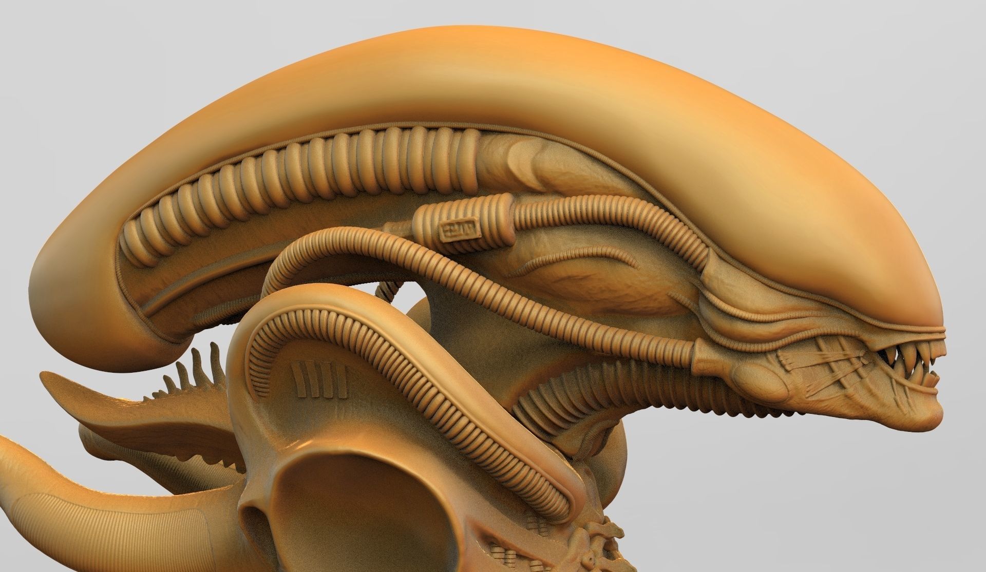 Original Alien Xenomorph bust 3D print model_13