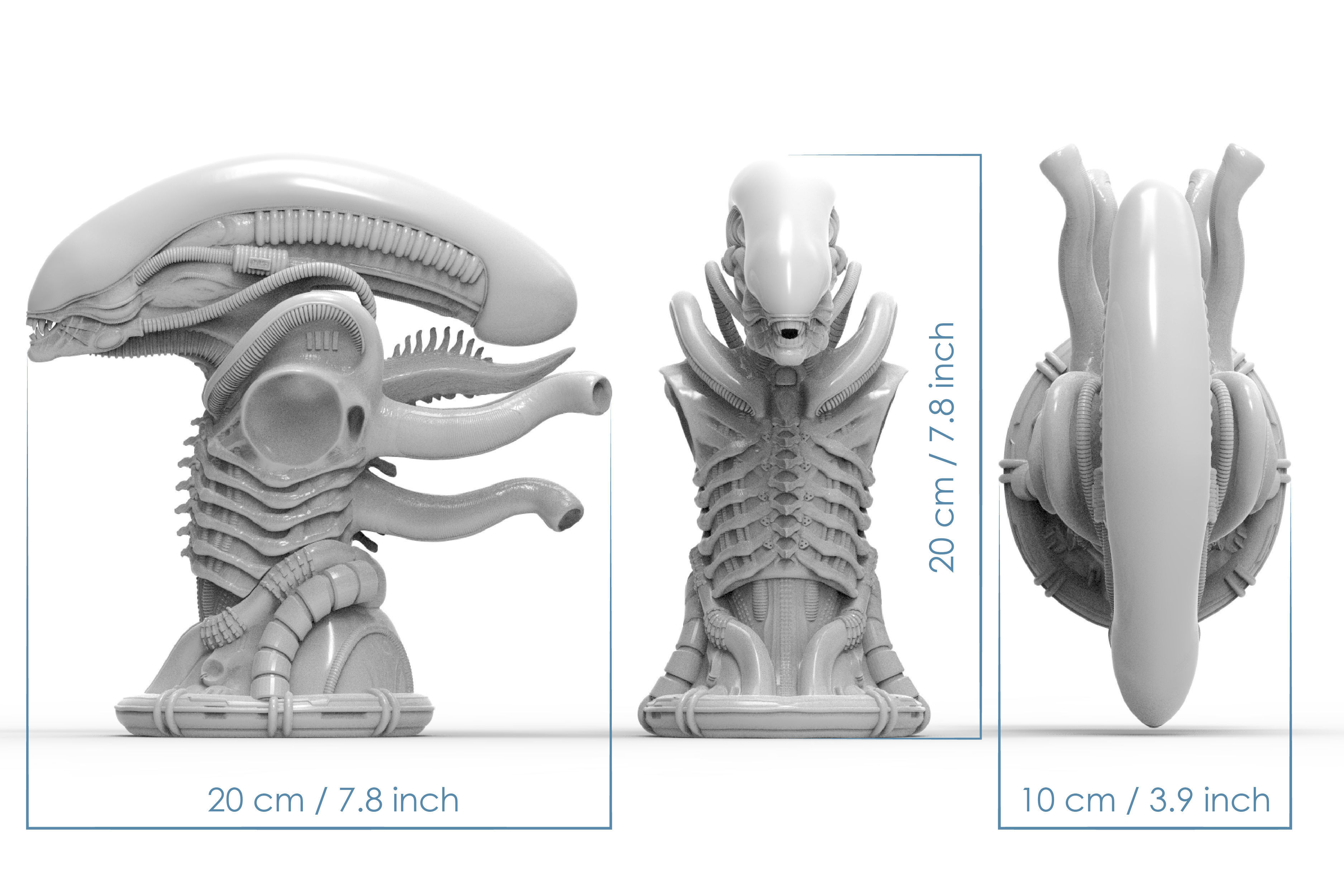 Original Alien Xenomorph bust 3D print model_5