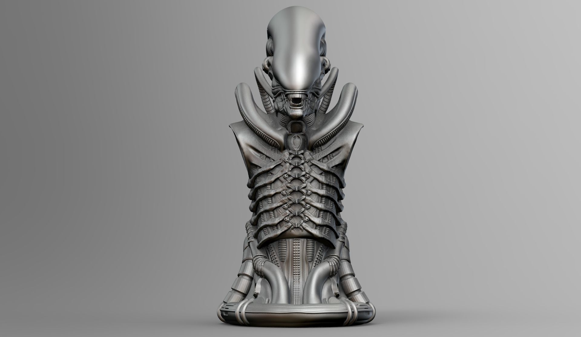 Original Alien Xenomorph bust 3D print model_4