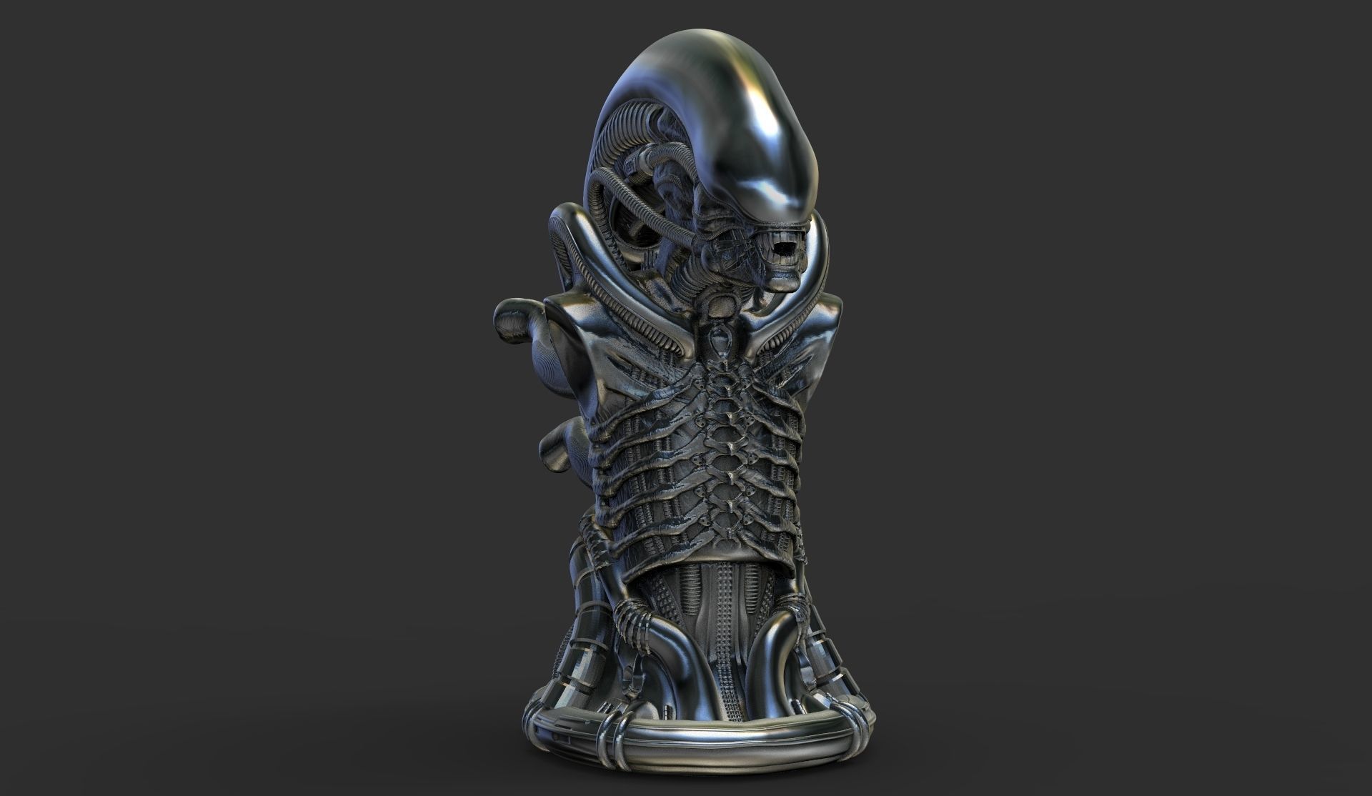Original Alien Xenomorph bust 3D print model_21