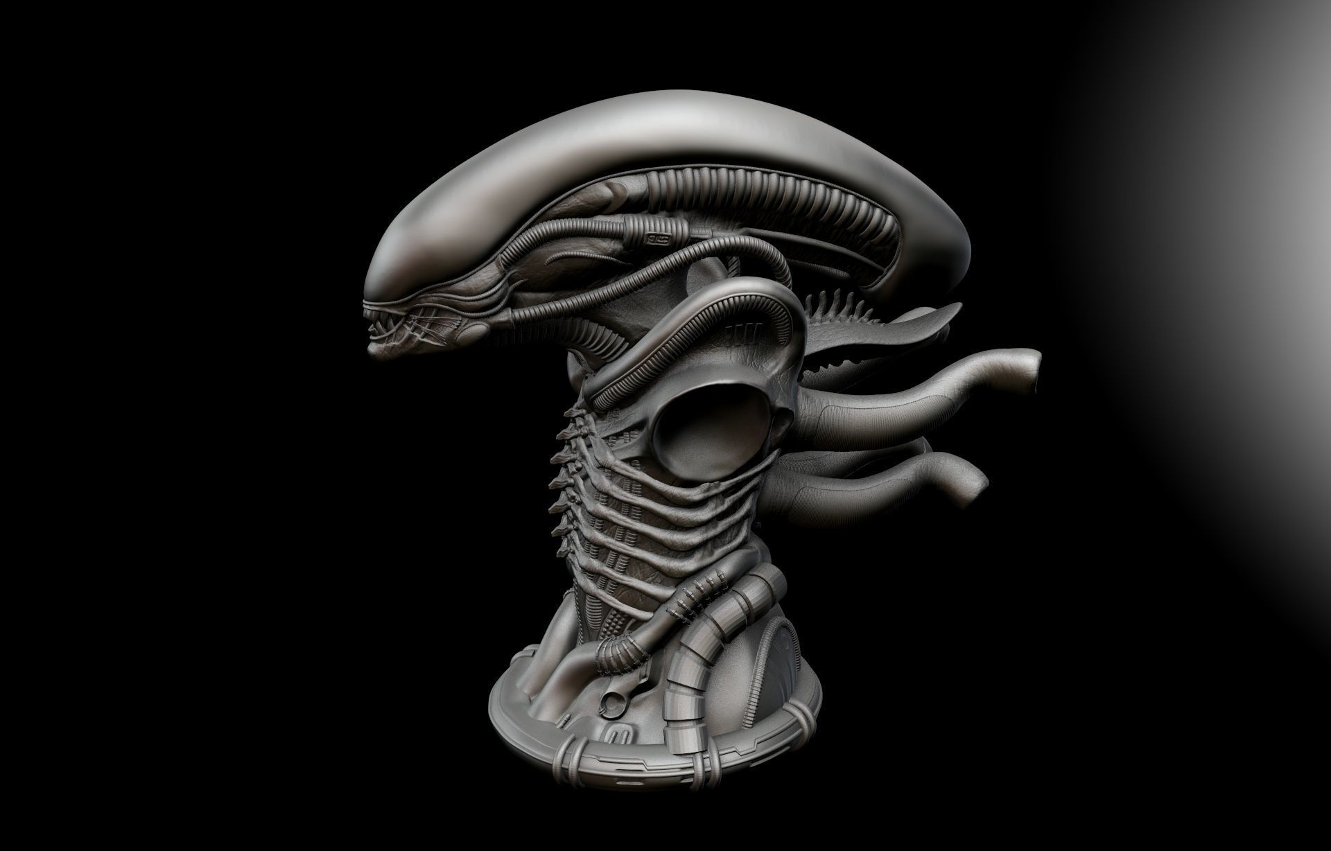 Original Alien Xenomorph bust 3D print model_18
