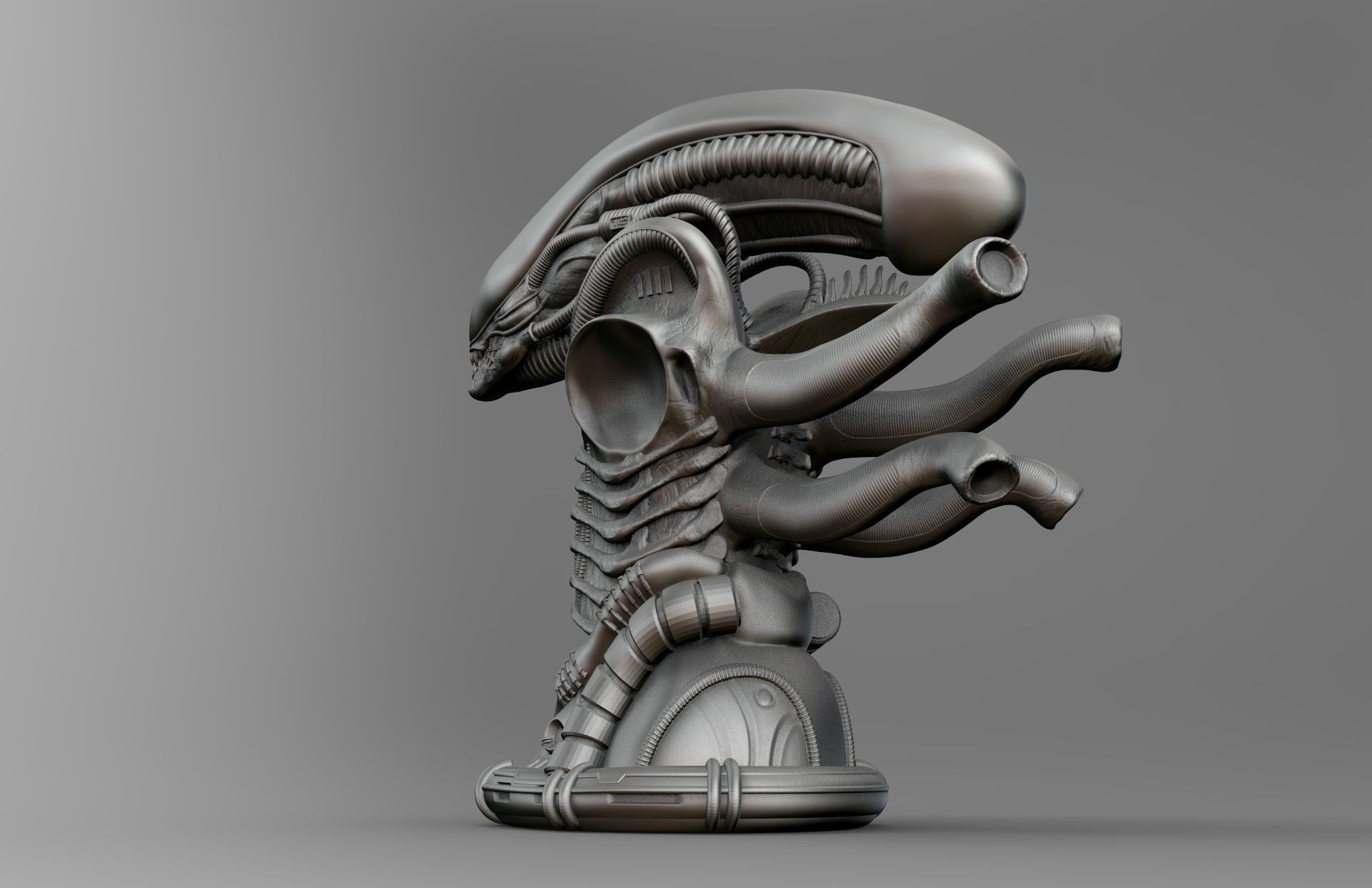 Original Alien Xenomorph bust 3D print model_9