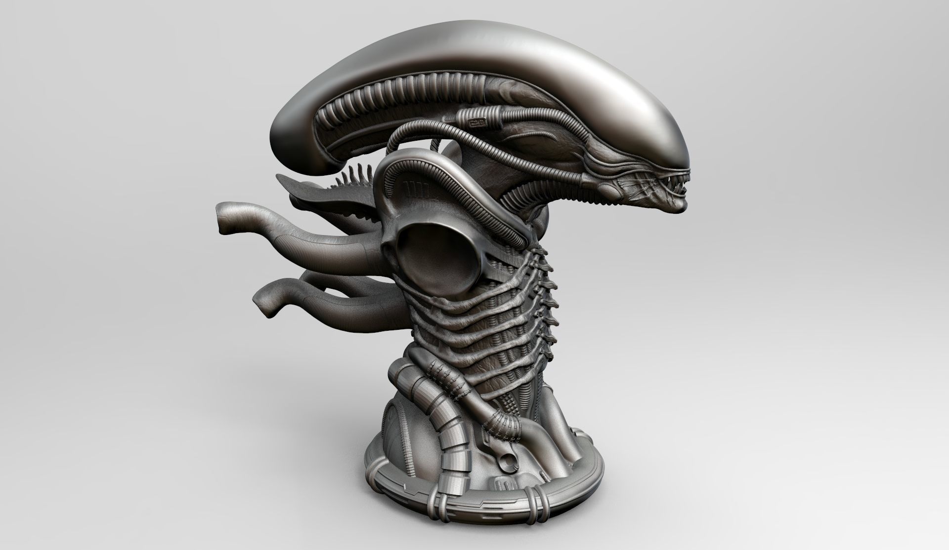Original Alien Xenomorph bust 3D print model_3
