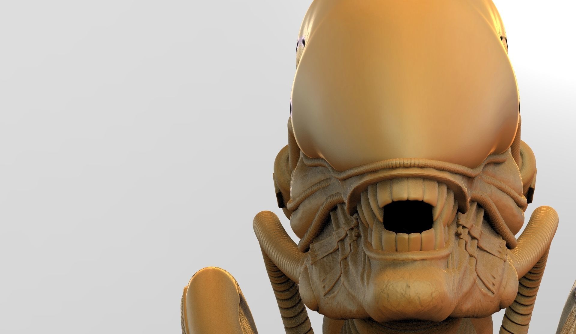 Original Alien Xenomorph bust 3D print model_14