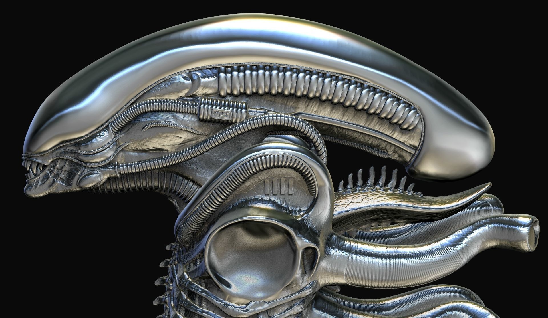 Original Alien Xenomorph bust 3D print model_23