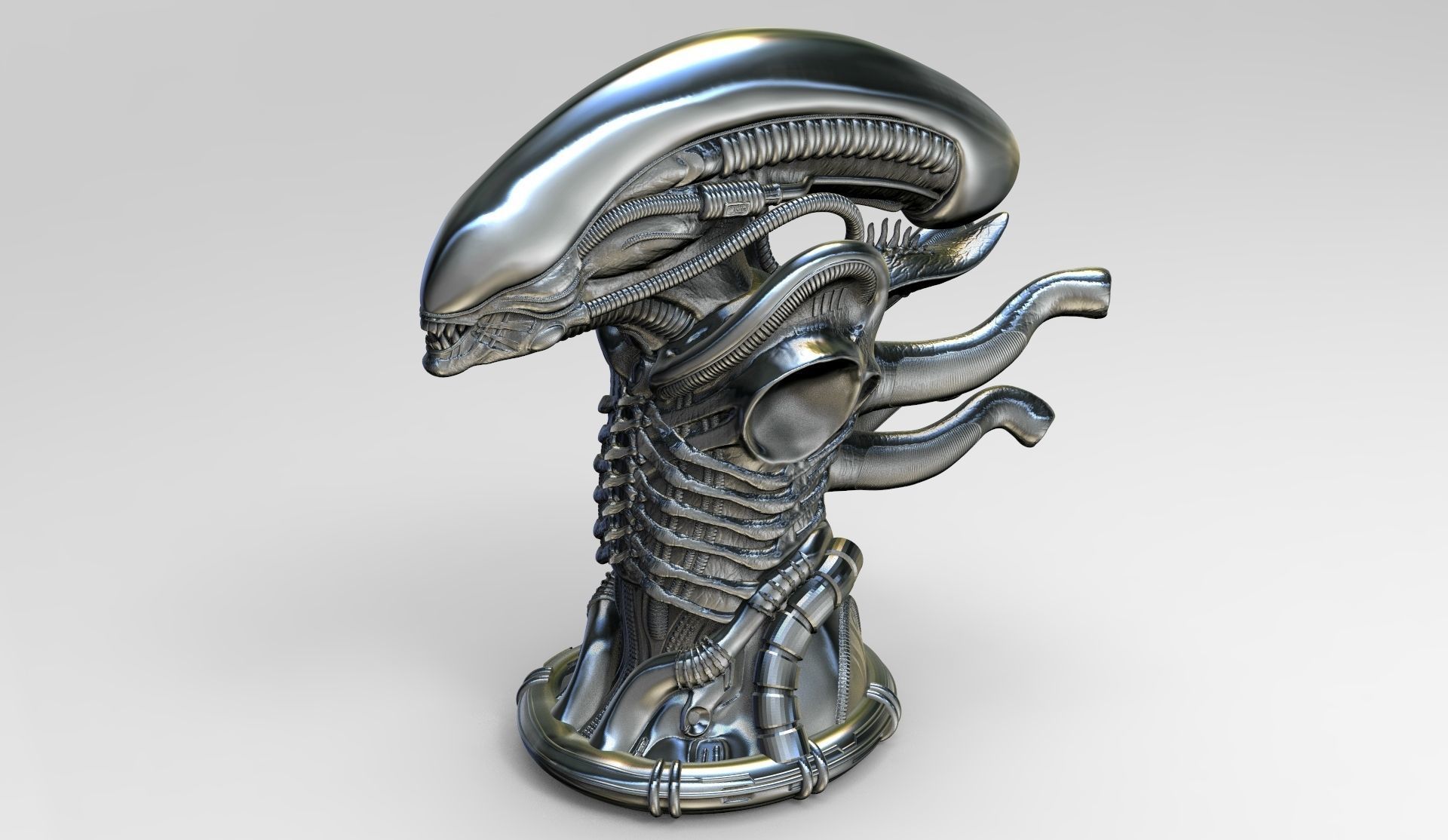 Original Alien Xenomorph bust 3D print model_25