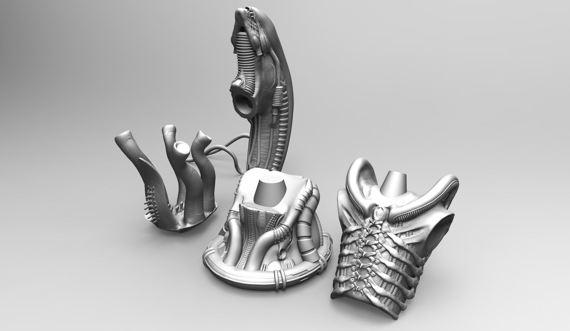 Original Alien Xenomorph bust 3D print model_7