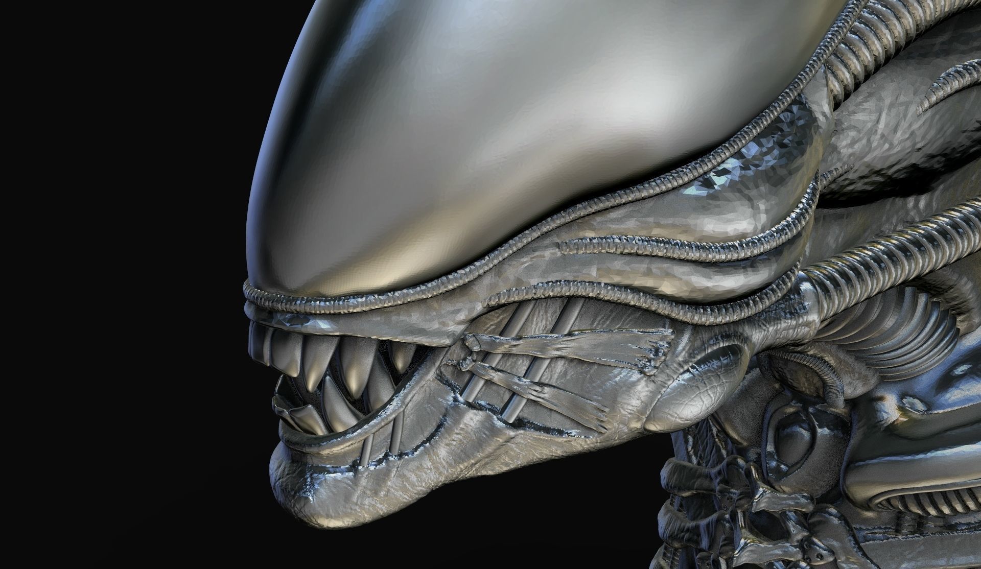 Original Alien Xenomorph bust 3D print model_24