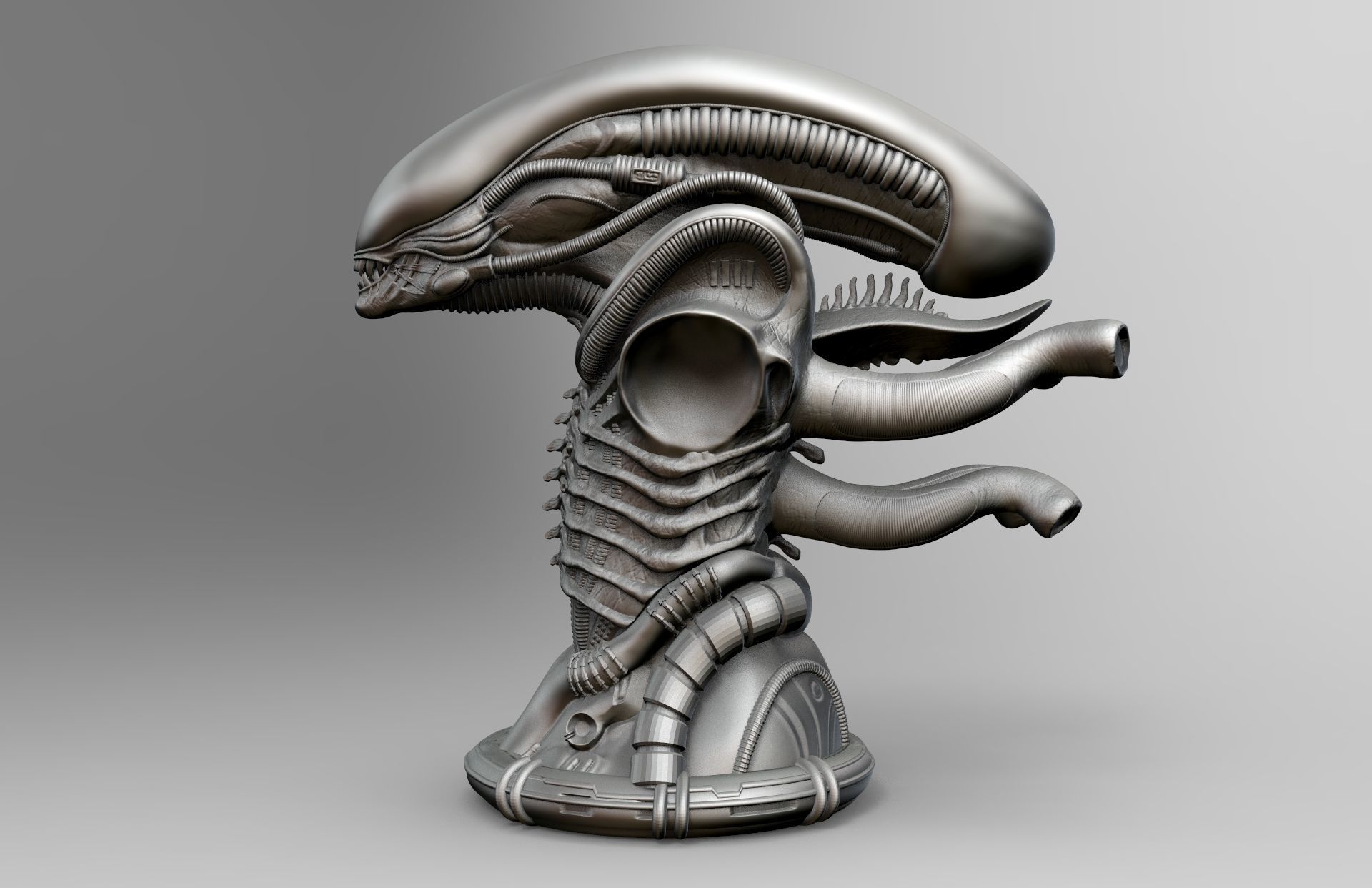 Original Alien Xenomorph bust 3D print model_11