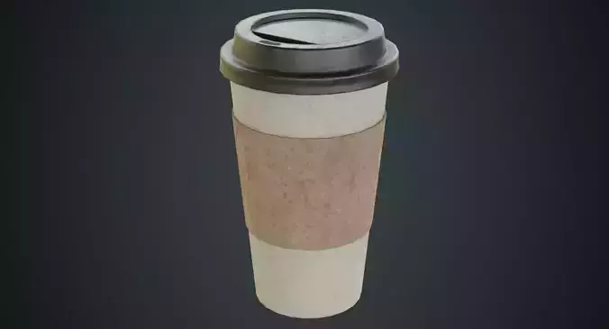 Paper Coffee Cup 2B Low-poly 3D model