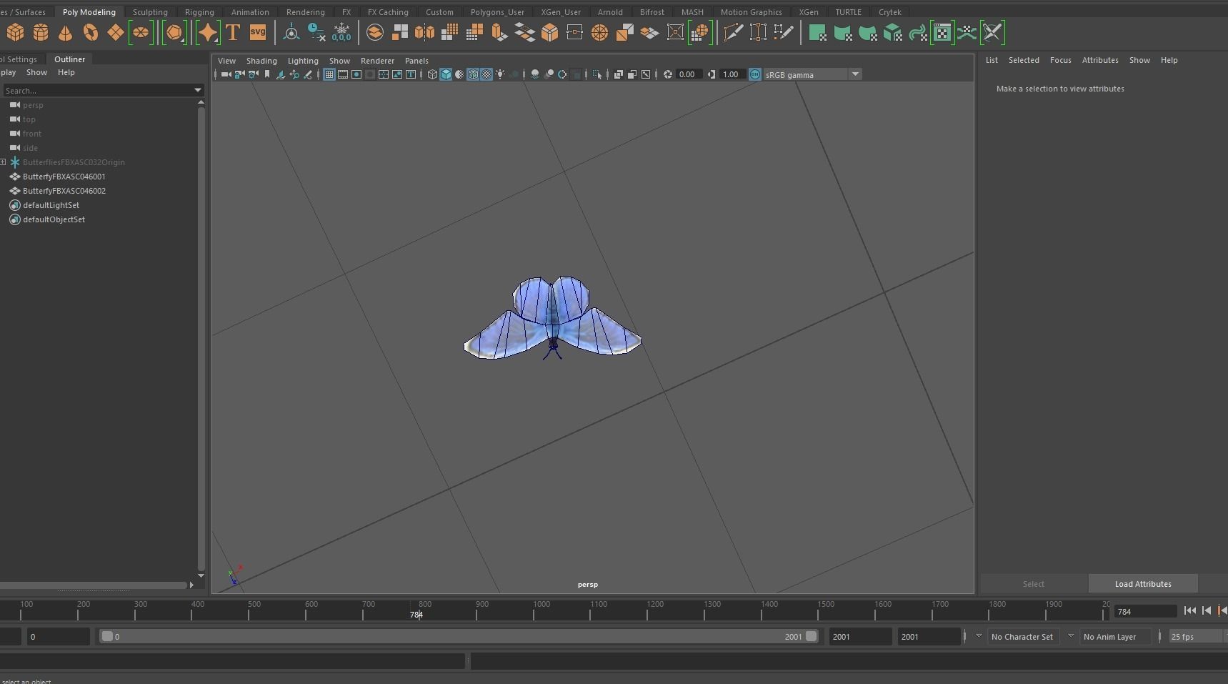 Background Butterflies and Moths Animated- Low Poly Low-poly 3D model_8