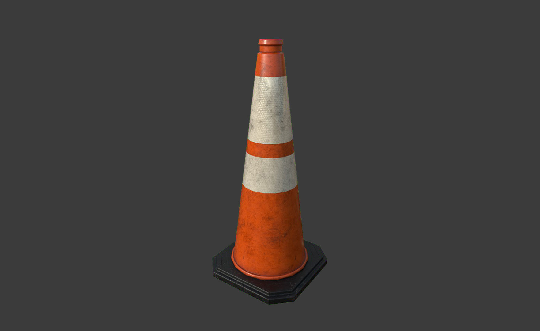 Traffic Cone 2  Low-poly 3D model_1