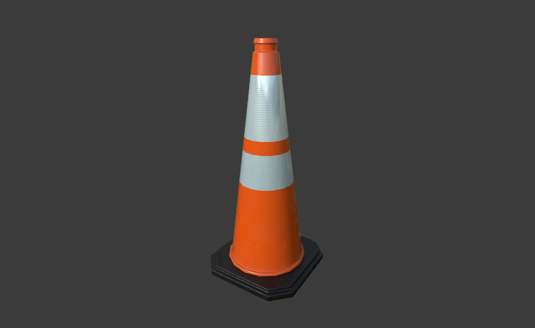 Traffic Cone 2  Low-poly 3D model_2