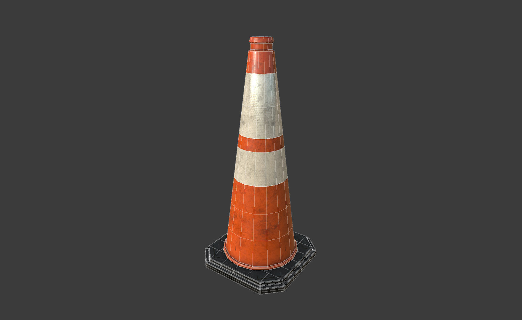 Traffic Cone 2  Low-poly 3D model_3