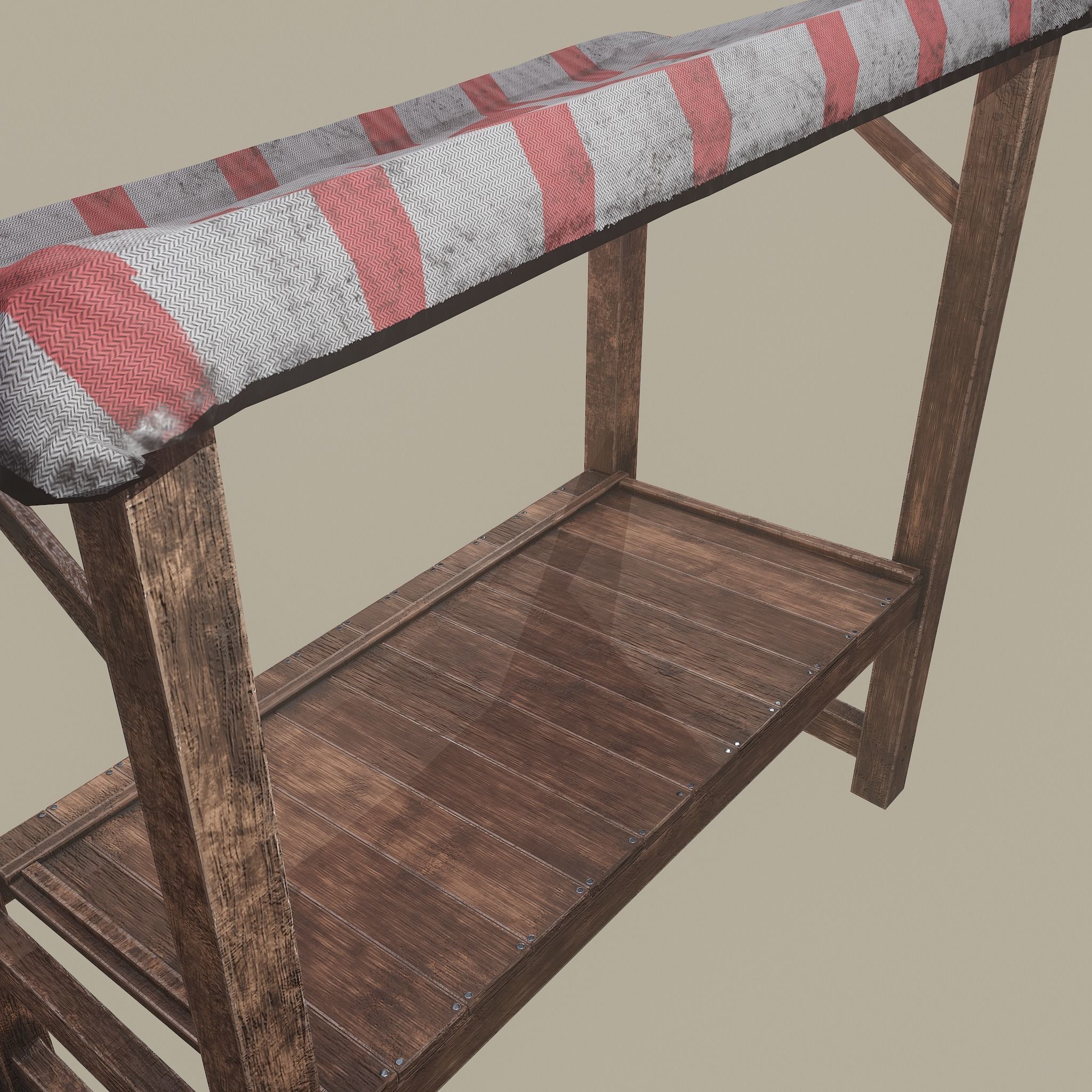 Merchant Stall Low-poly 3D model_27