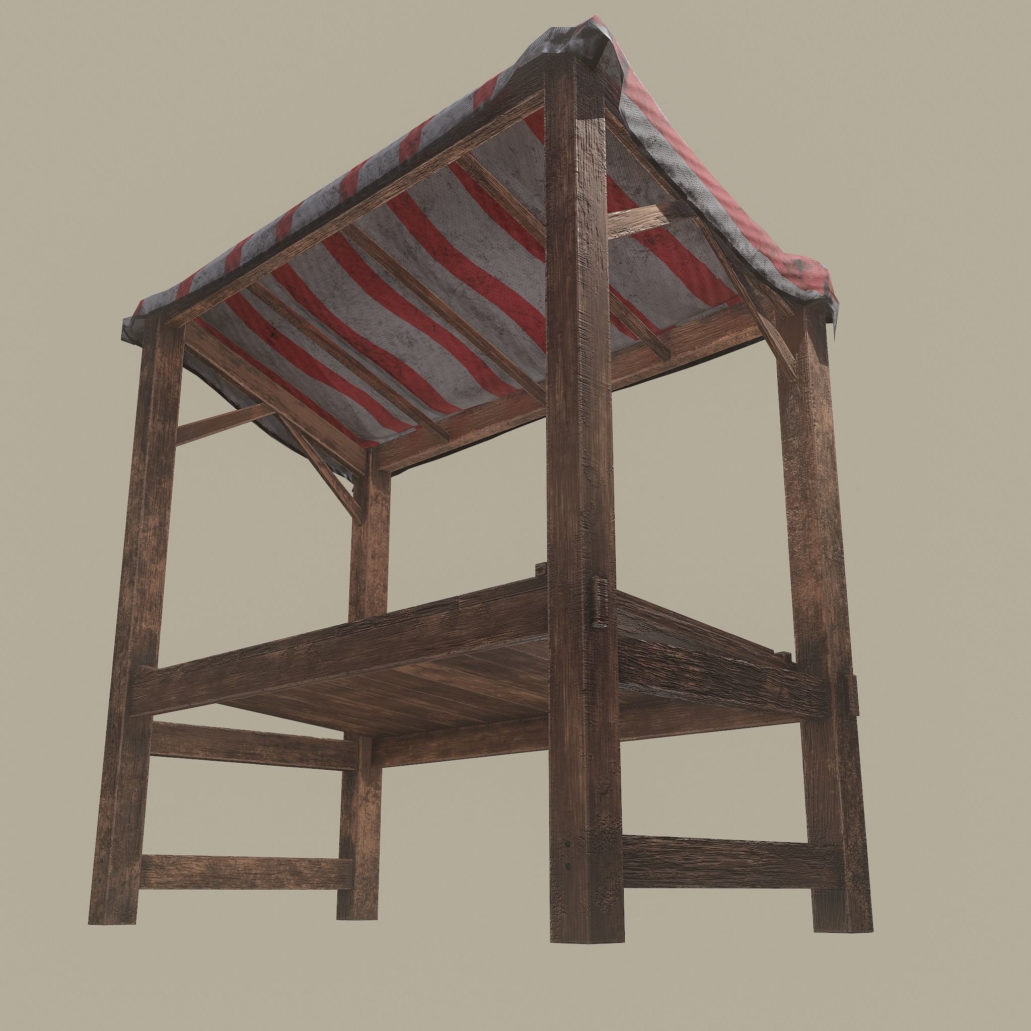 Merchant Stall Low-poly 3D model_20