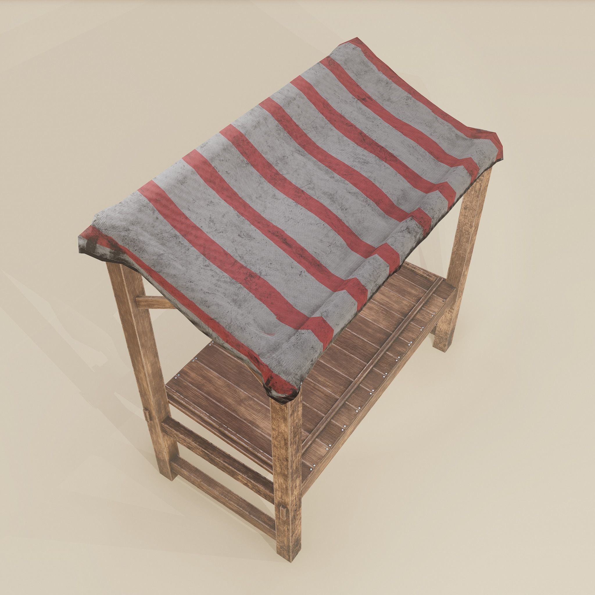 Merchant Stall Low-poly 3D model_15