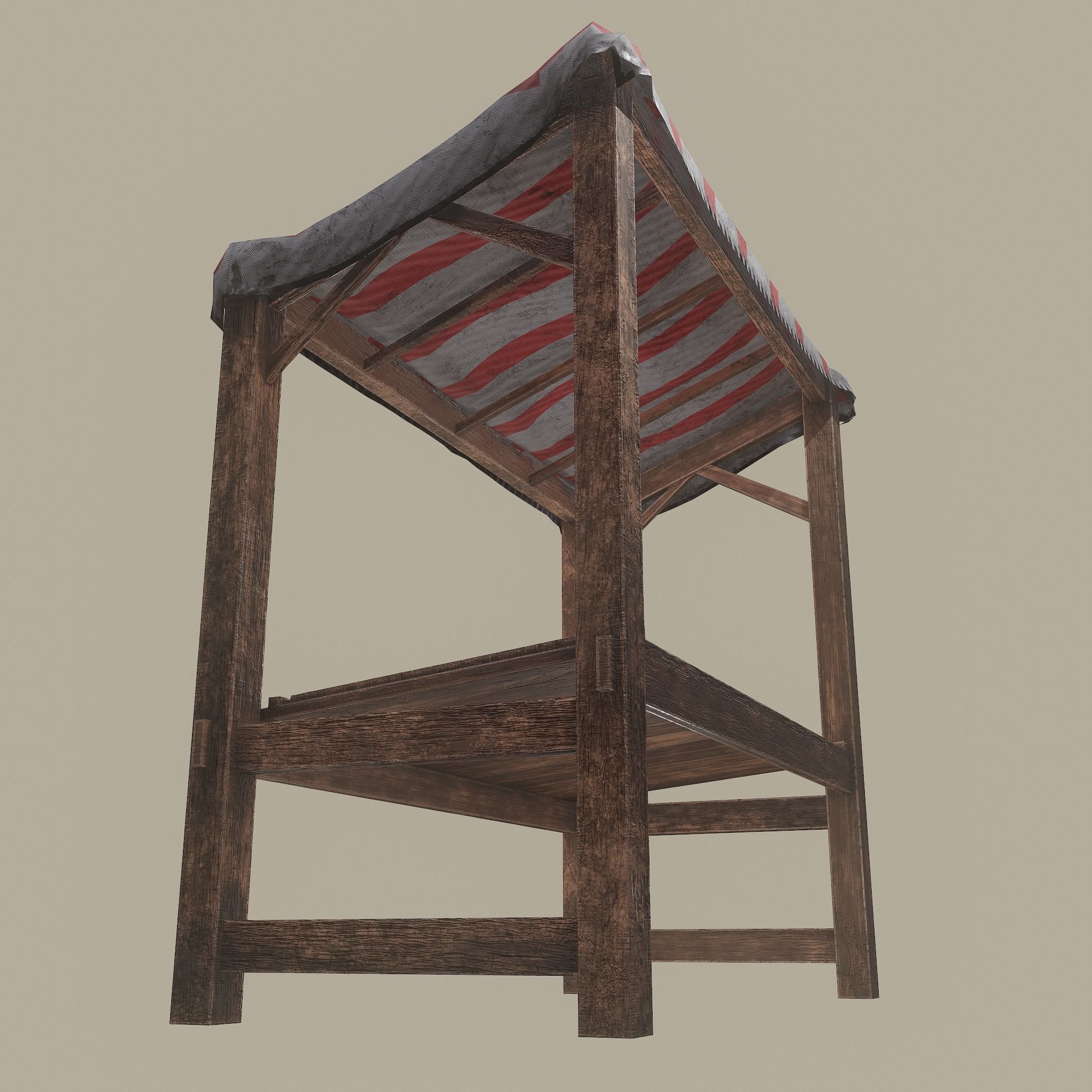 Merchant Stall Low-poly 3D model_22