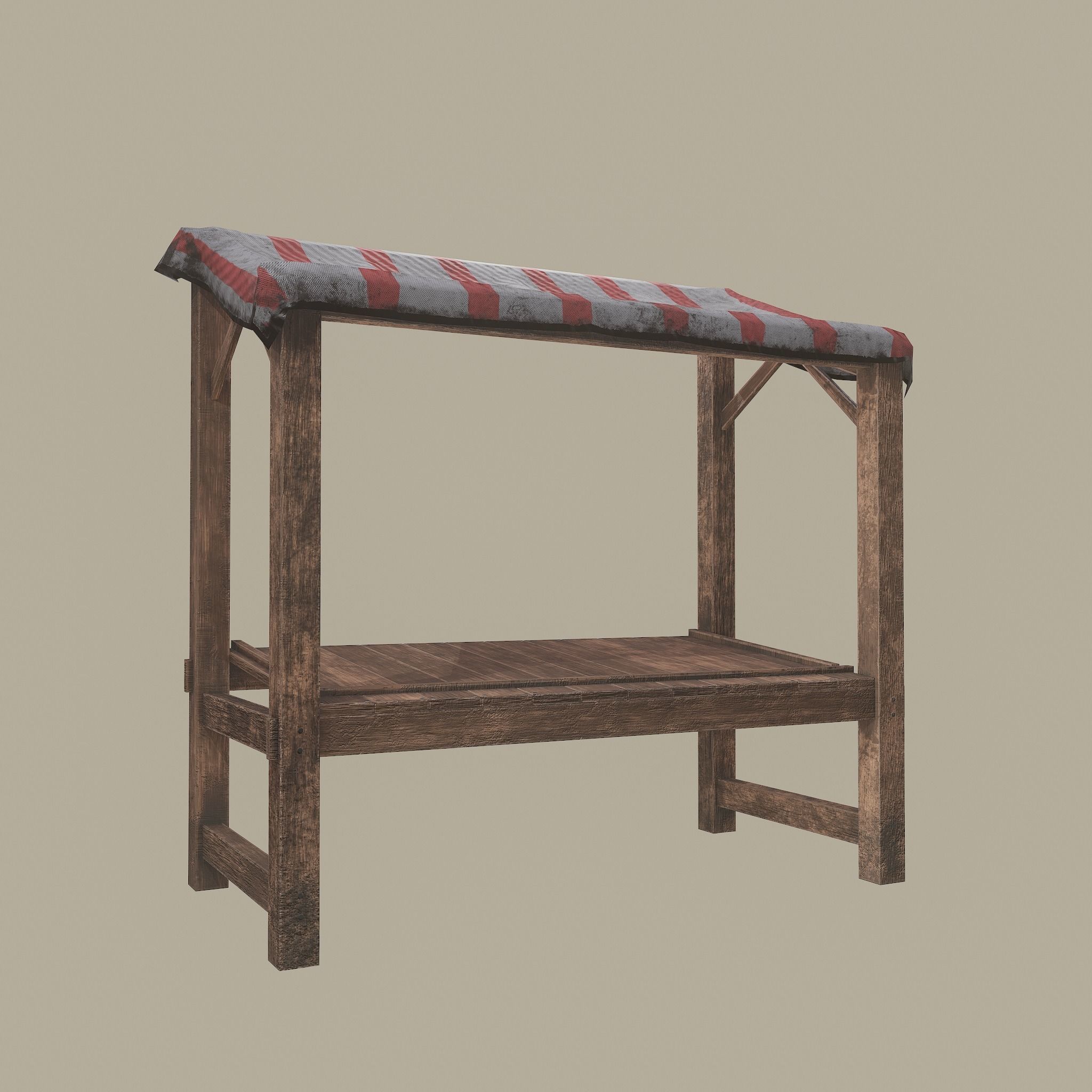 Merchant Stall Low-poly 3D model_25