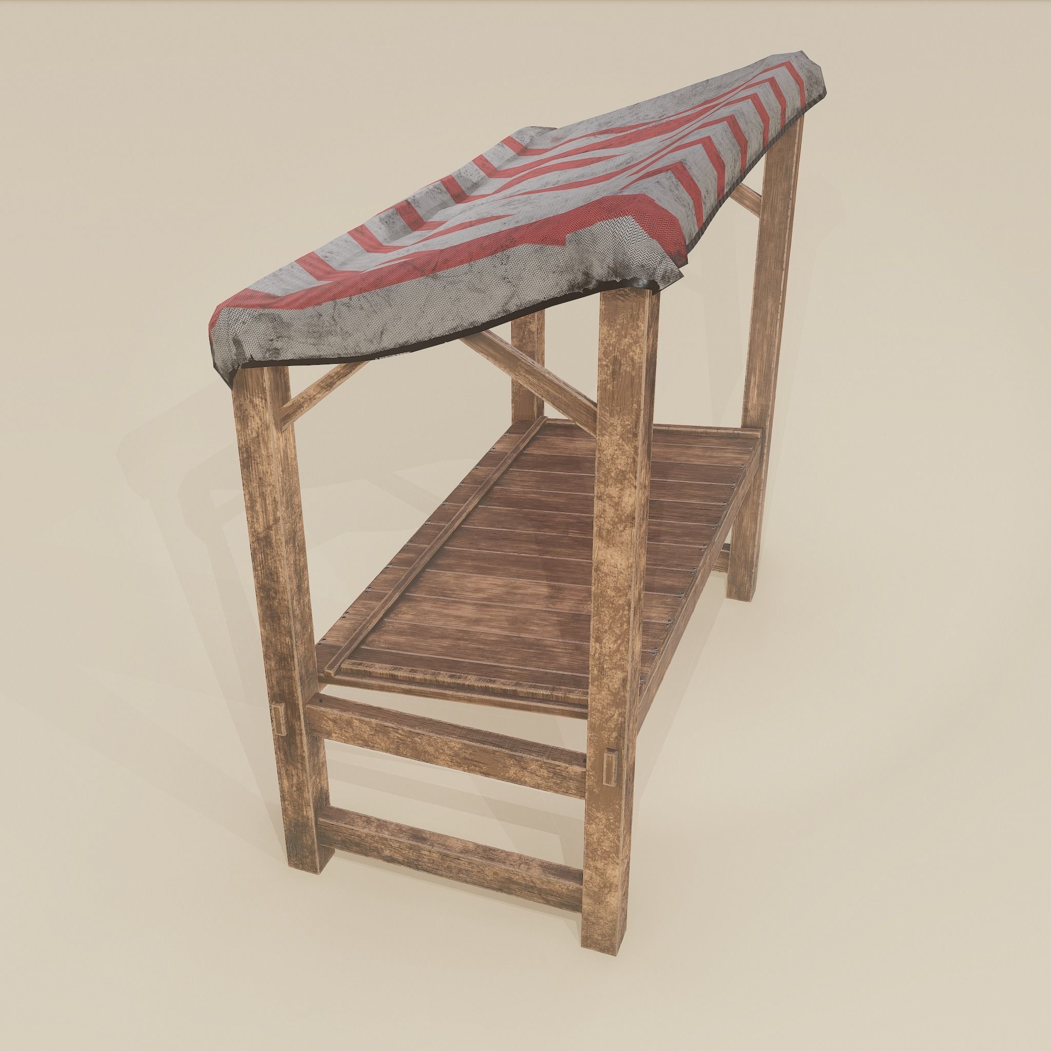 Merchant Stall Low-poly 3D model_10