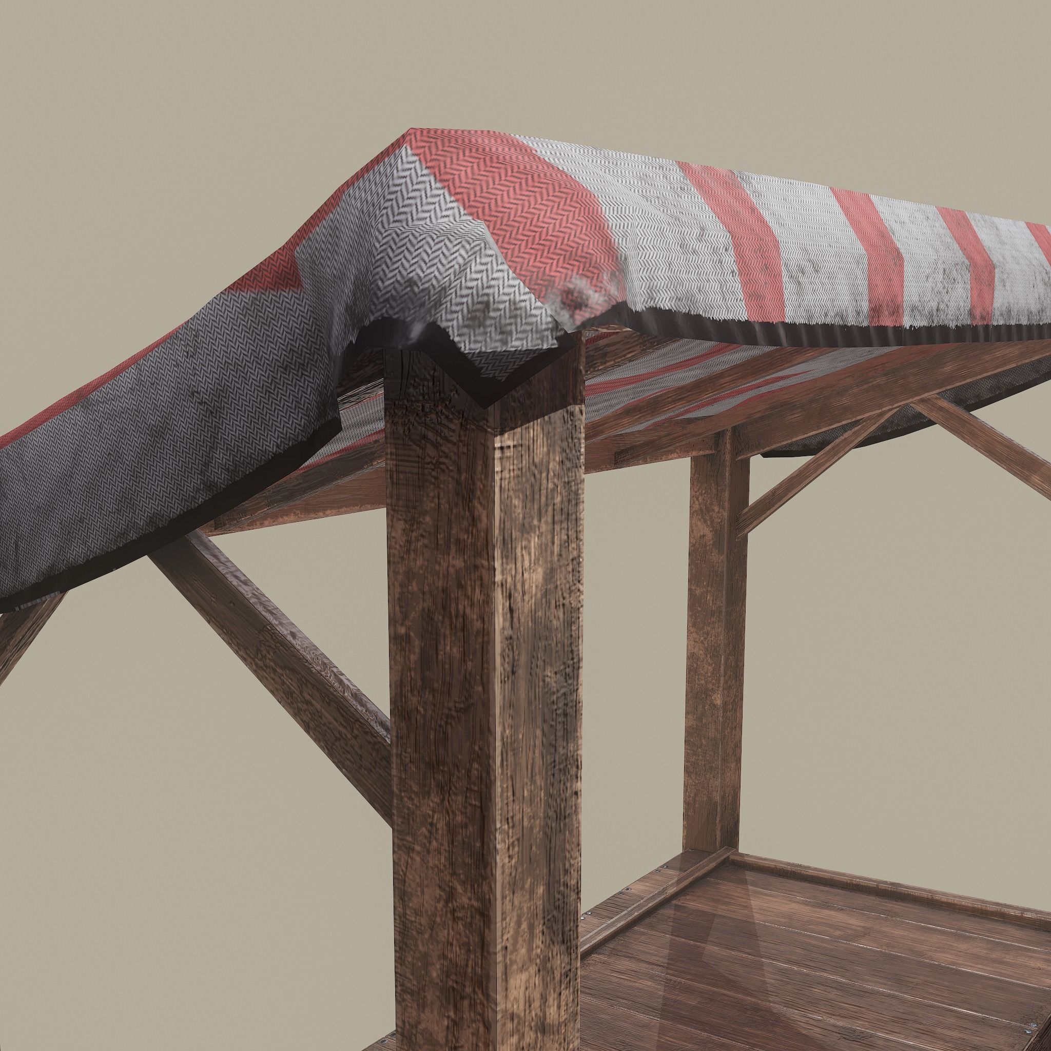 Merchant Stall Low-poly 3D model_23