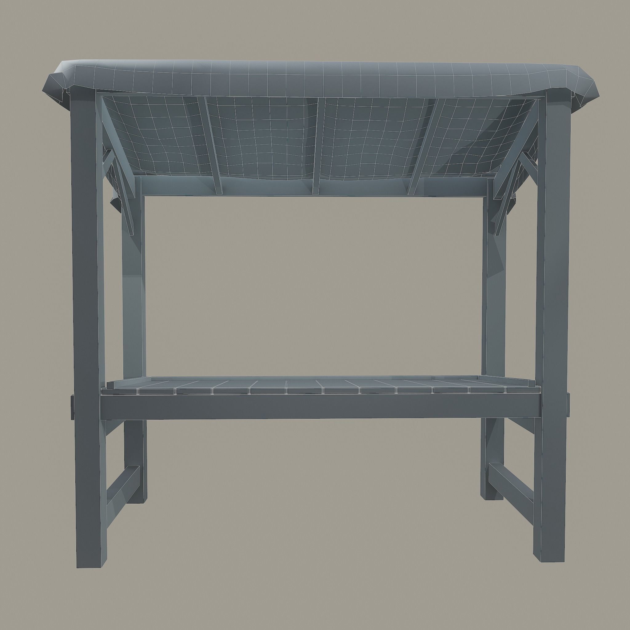 Merchant Stall Low-poly 3D model_36