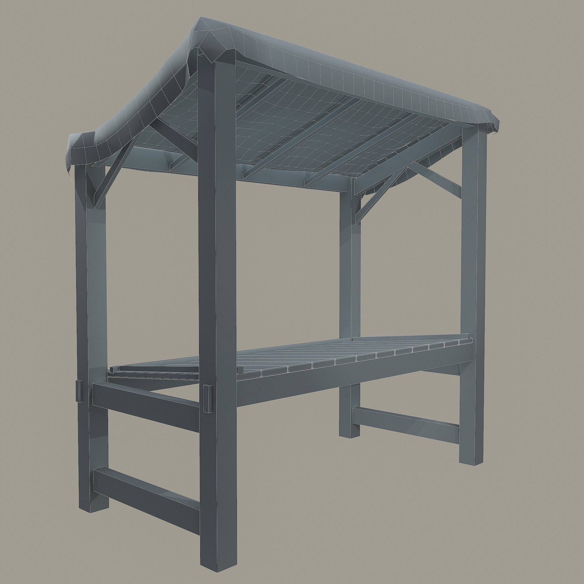 Merchant Stall Low-poly 3D model_37