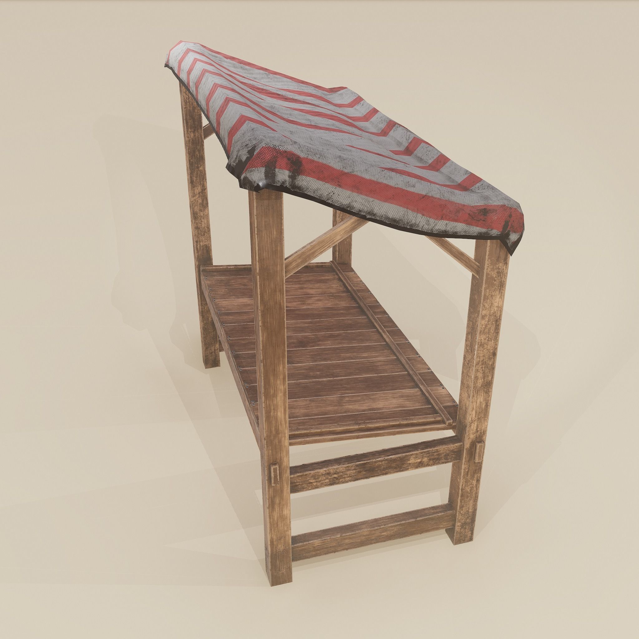 Merchant Stall Low-poly 3D model_6