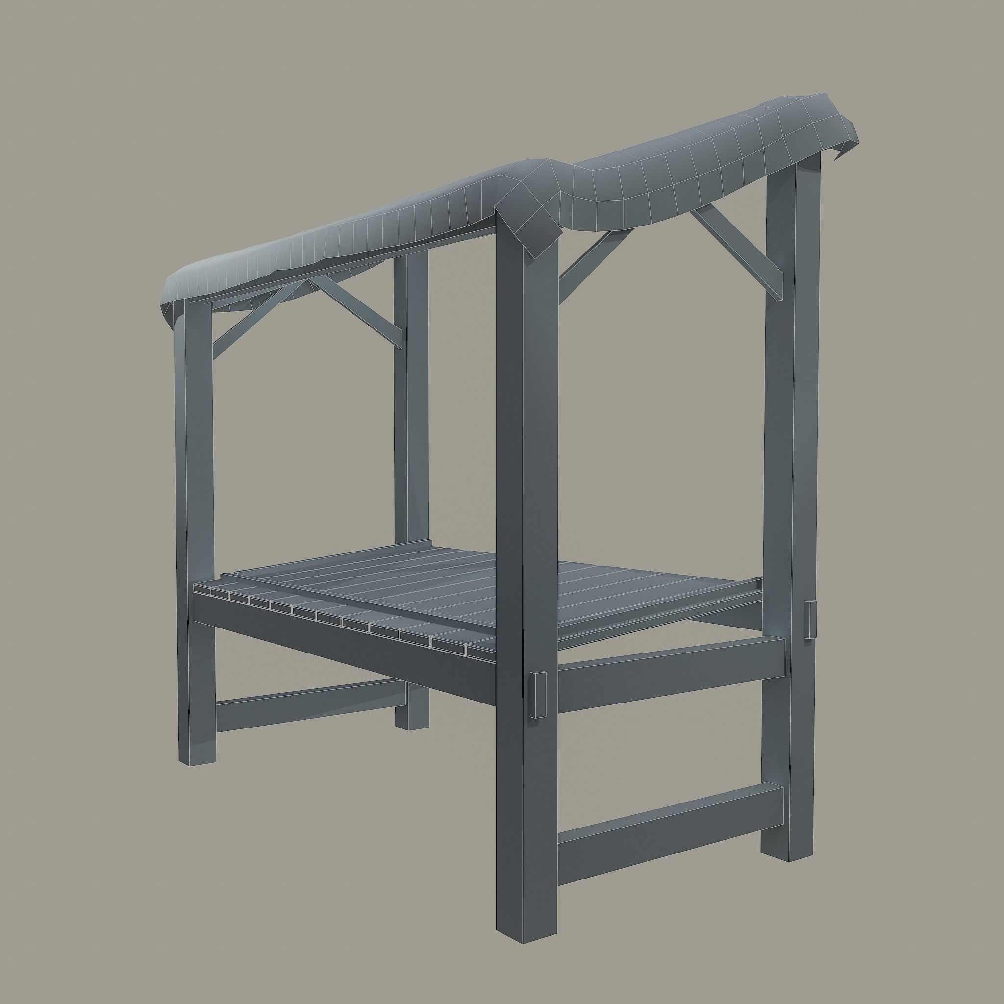 Merchant Stall Low-poly 3D model_39