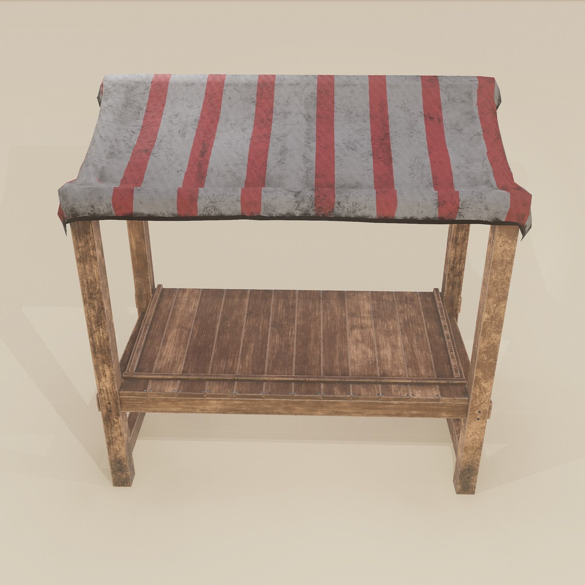 Merchant Stall Low-poly 3D model_2