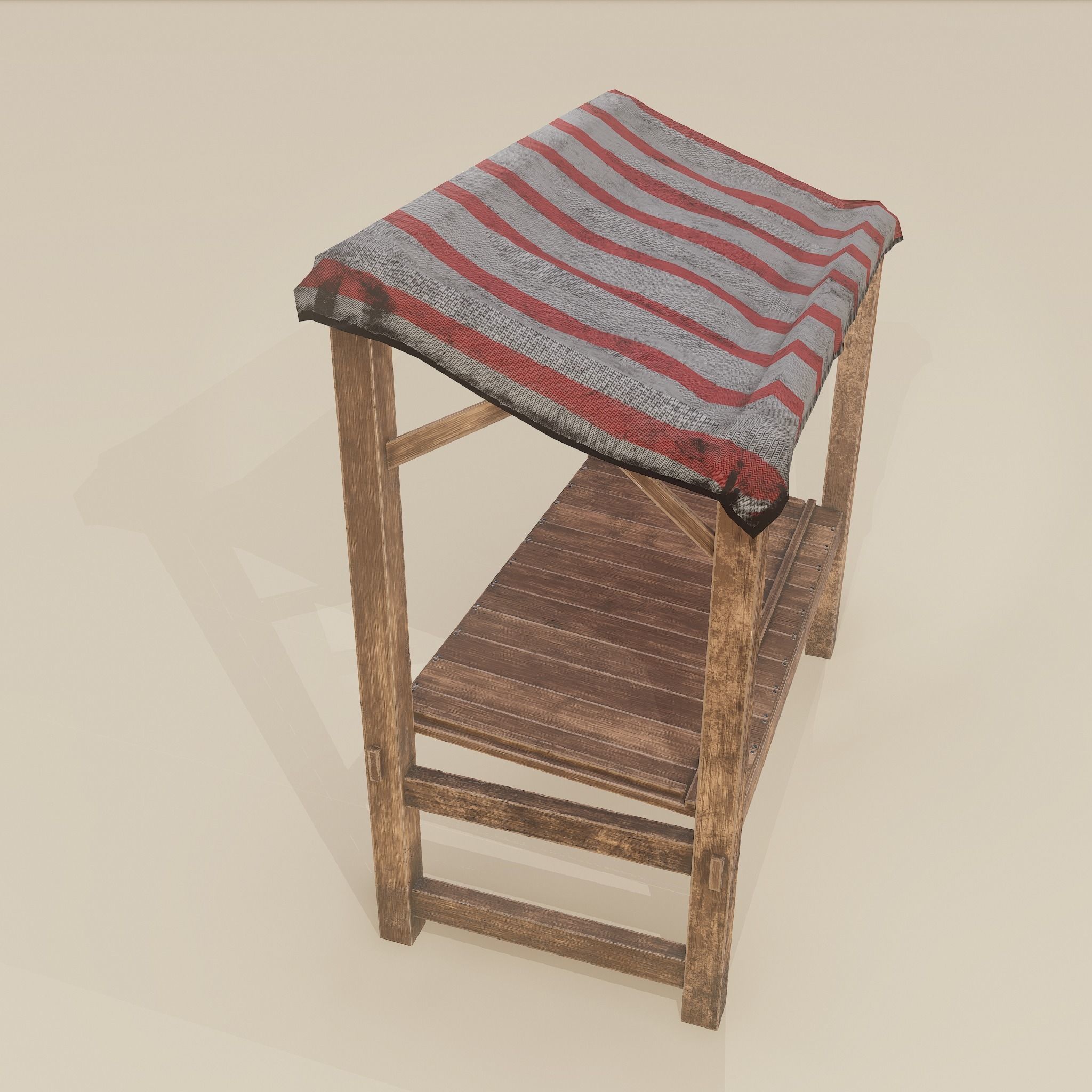 Merchant Stall Low-poly 3D model_4