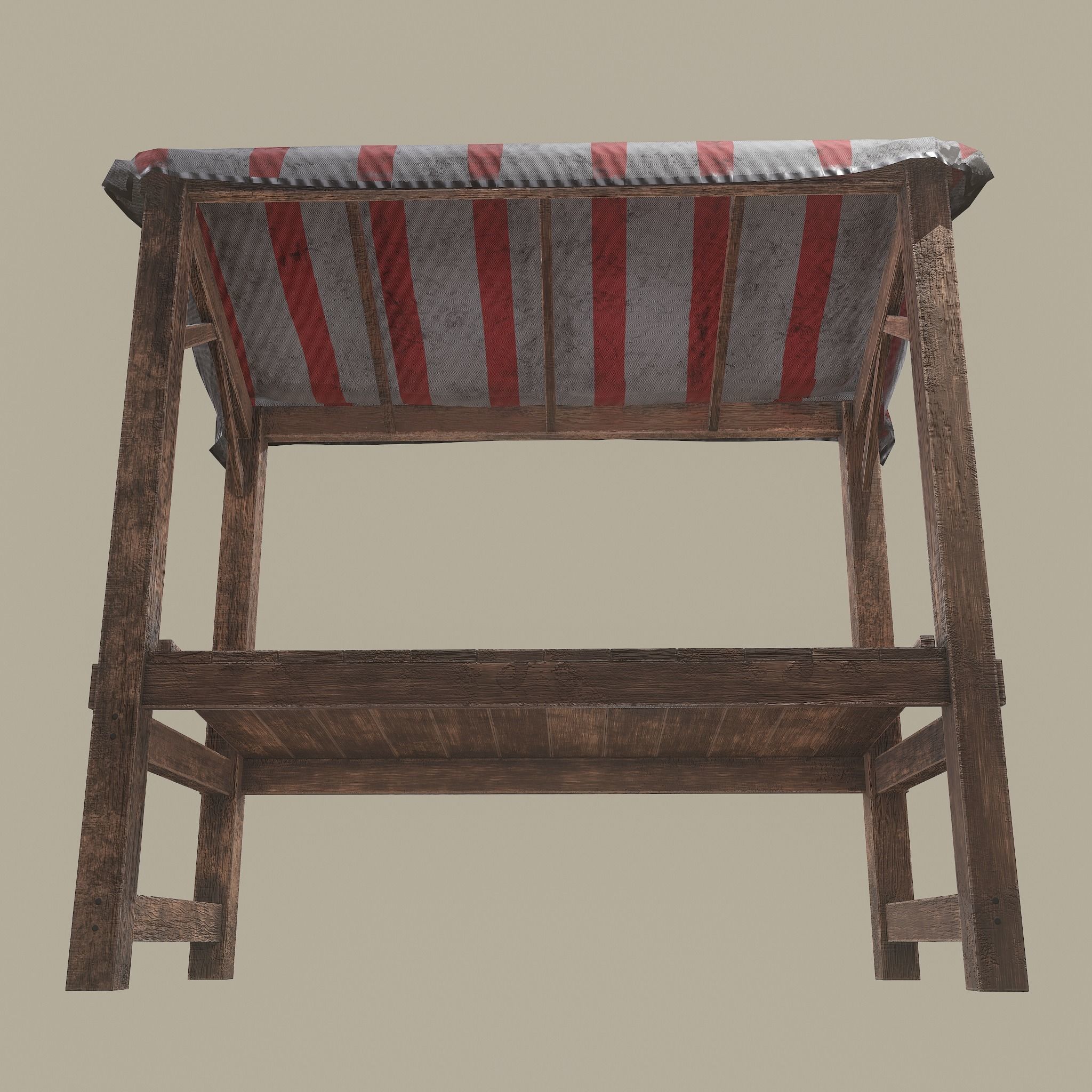 Merchant Stall Low-poly 3D model_21