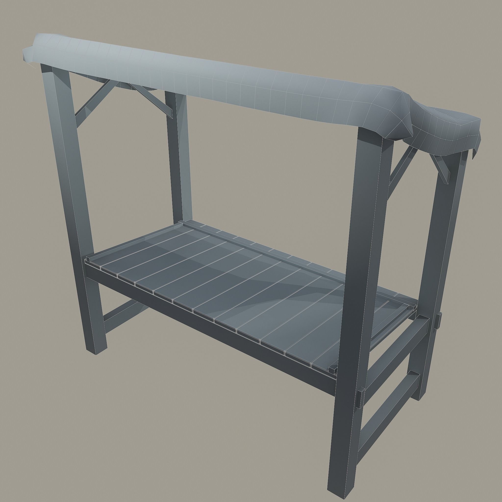 Merchant Stall Low-poly 3D model_28