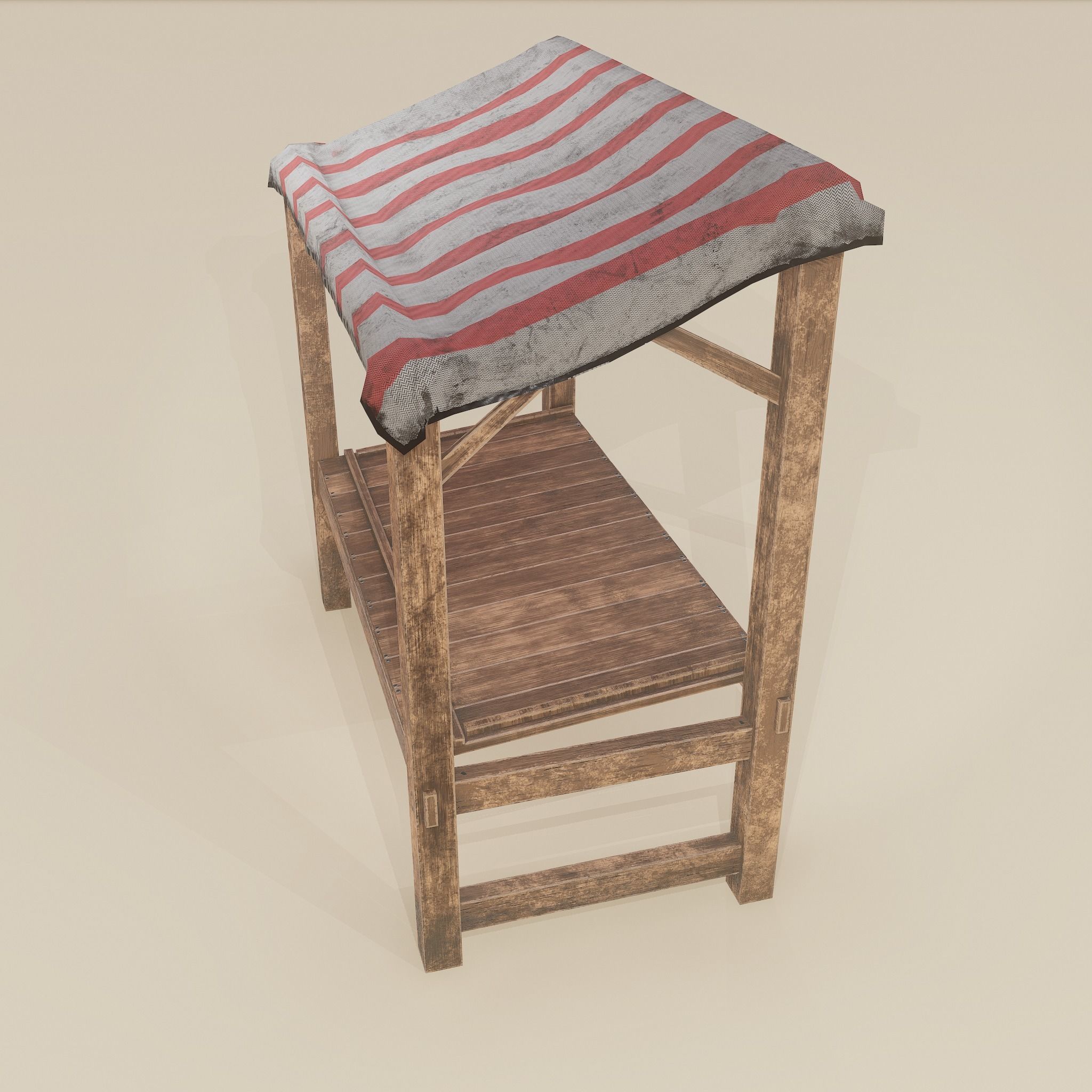 Merchant Stall Low-poly 3D model_11