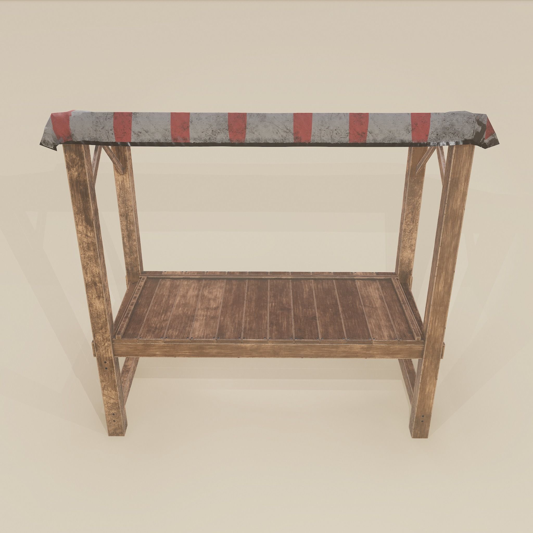 Merchant Stall Low-poly 3D model_8