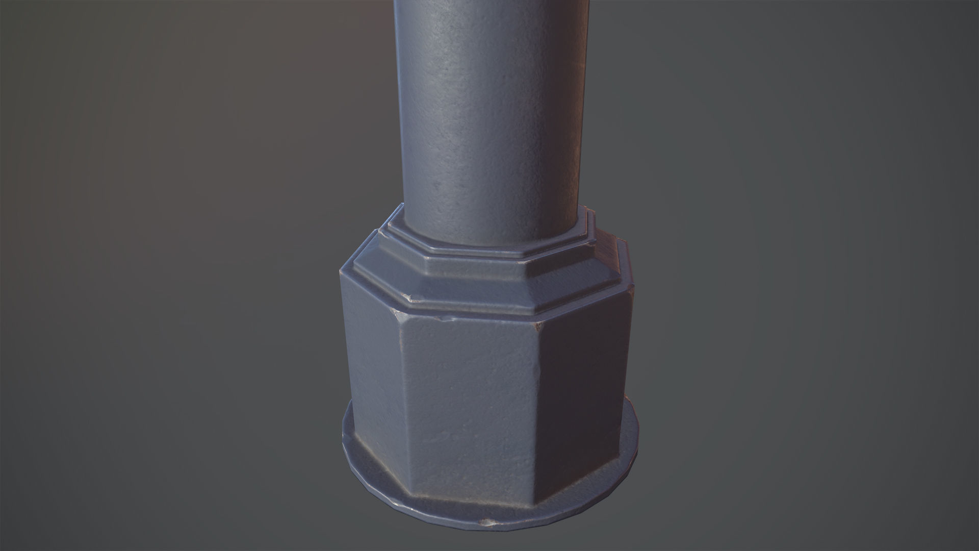 Barrier Bollard pack 3 Blue v1 Low-poly 3D model_6
