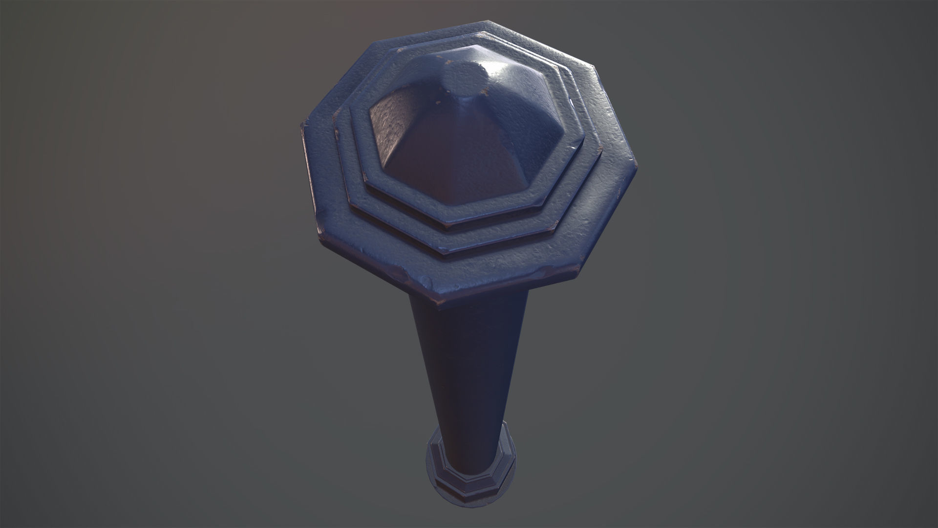 Barrier Bollard pack 3 Blue v1 Low-poly 3D model_7