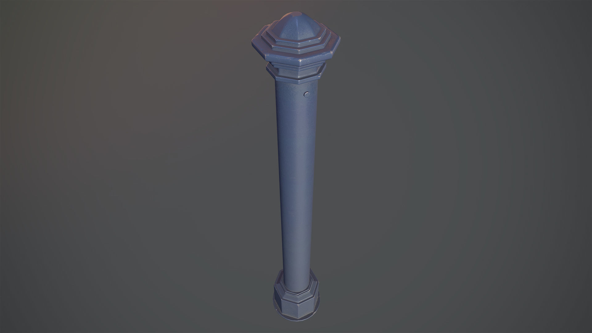 Barrier Bollard pack 3 Blue v1 Low-poly 3D model_2