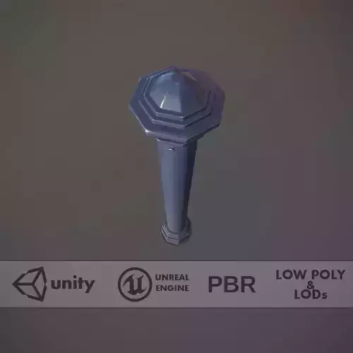 Barrier Bollard pack 3 Blue v1