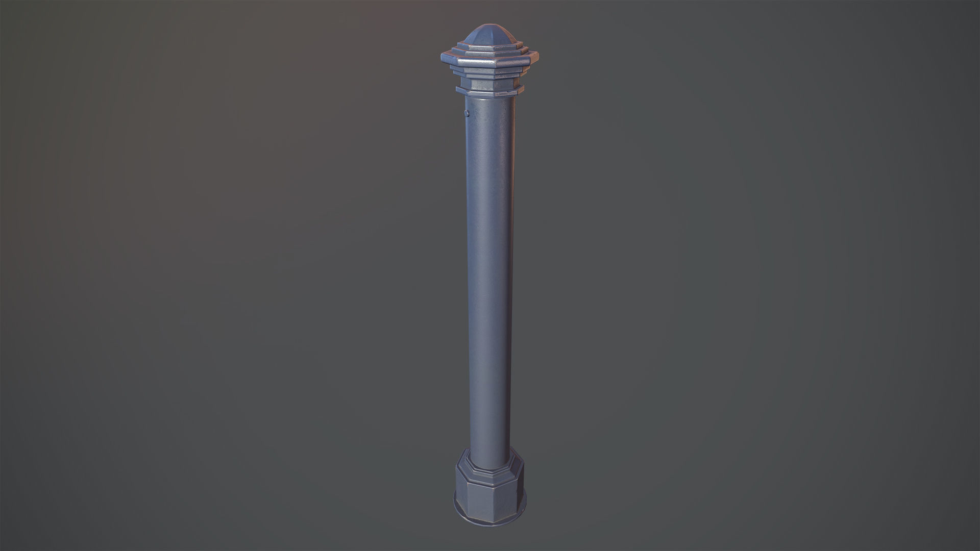 Barrier Bollard pack 3 Blue v1 Low-poly 3D model_1