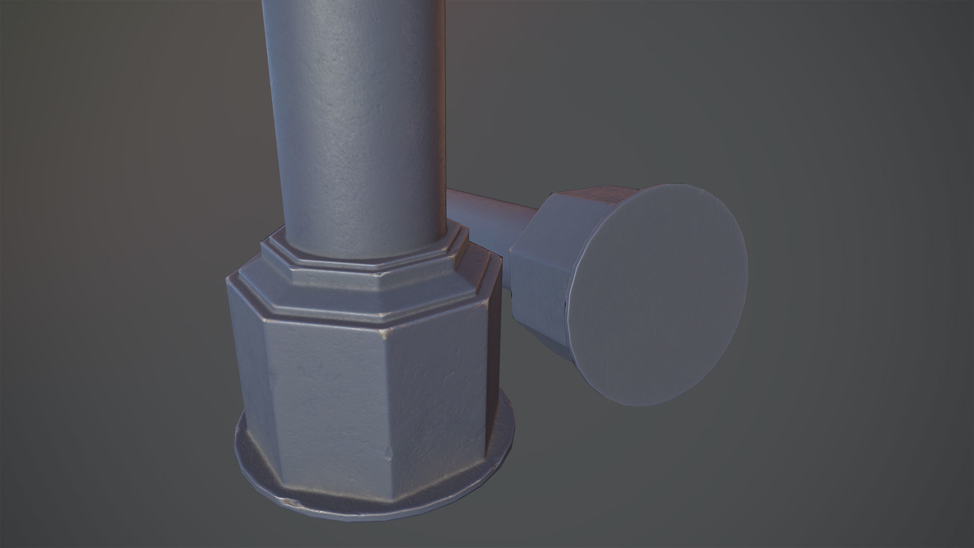Barrier Bollard pack 3 Blue v1 Low-poly 3D model_8