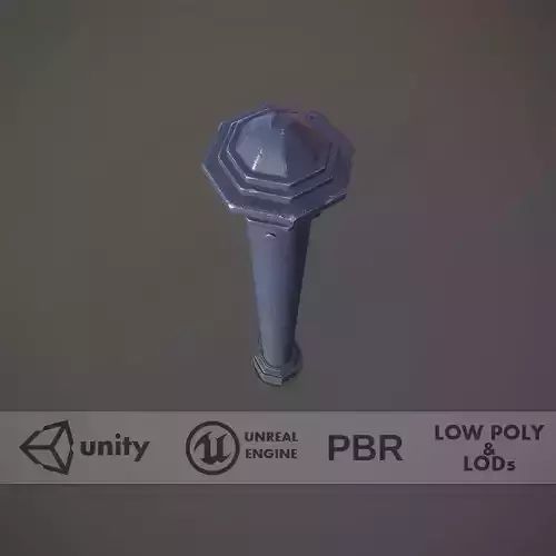 Barrier Bollard pack 3 Blue v2