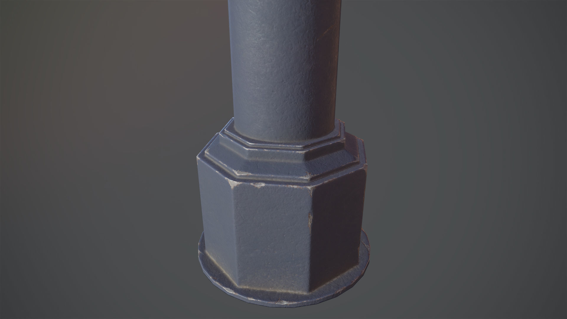 Barrier Bollard pack 3 Blue v2 Low-poly 3D model_6