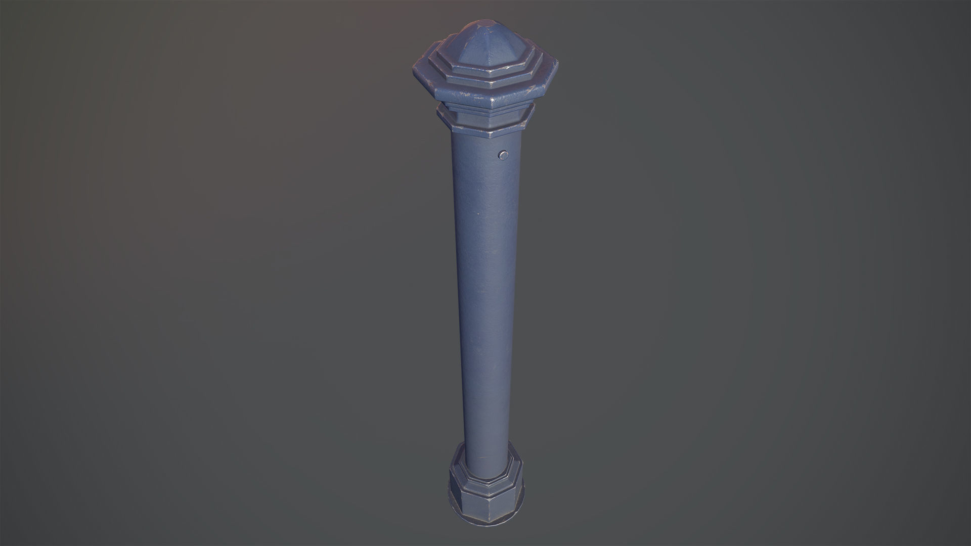Barrier Bollard pack 3 Blue v2 Low-poly 3D model_2