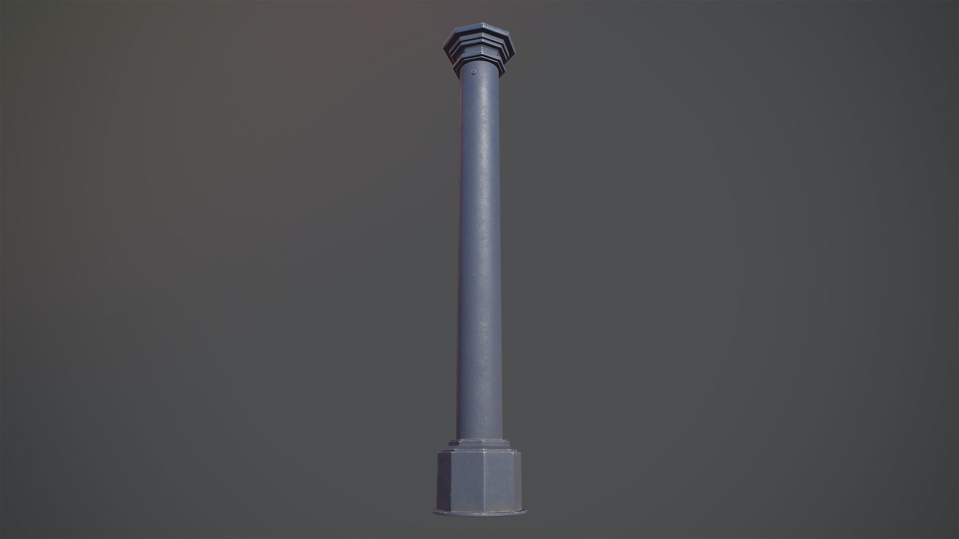 Barrier Bollard pack 3 Blue v2 Low-poly 3D model_3