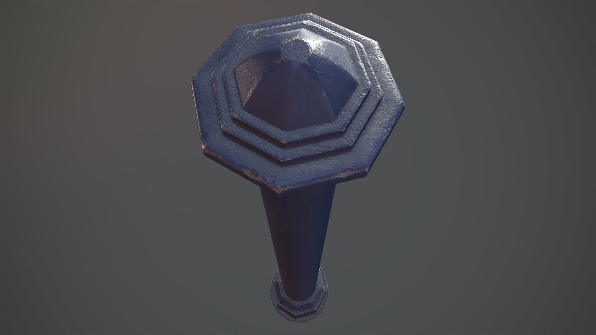 Barrier Bollard pack 3 Blue v2 Low-poly 3D model_7