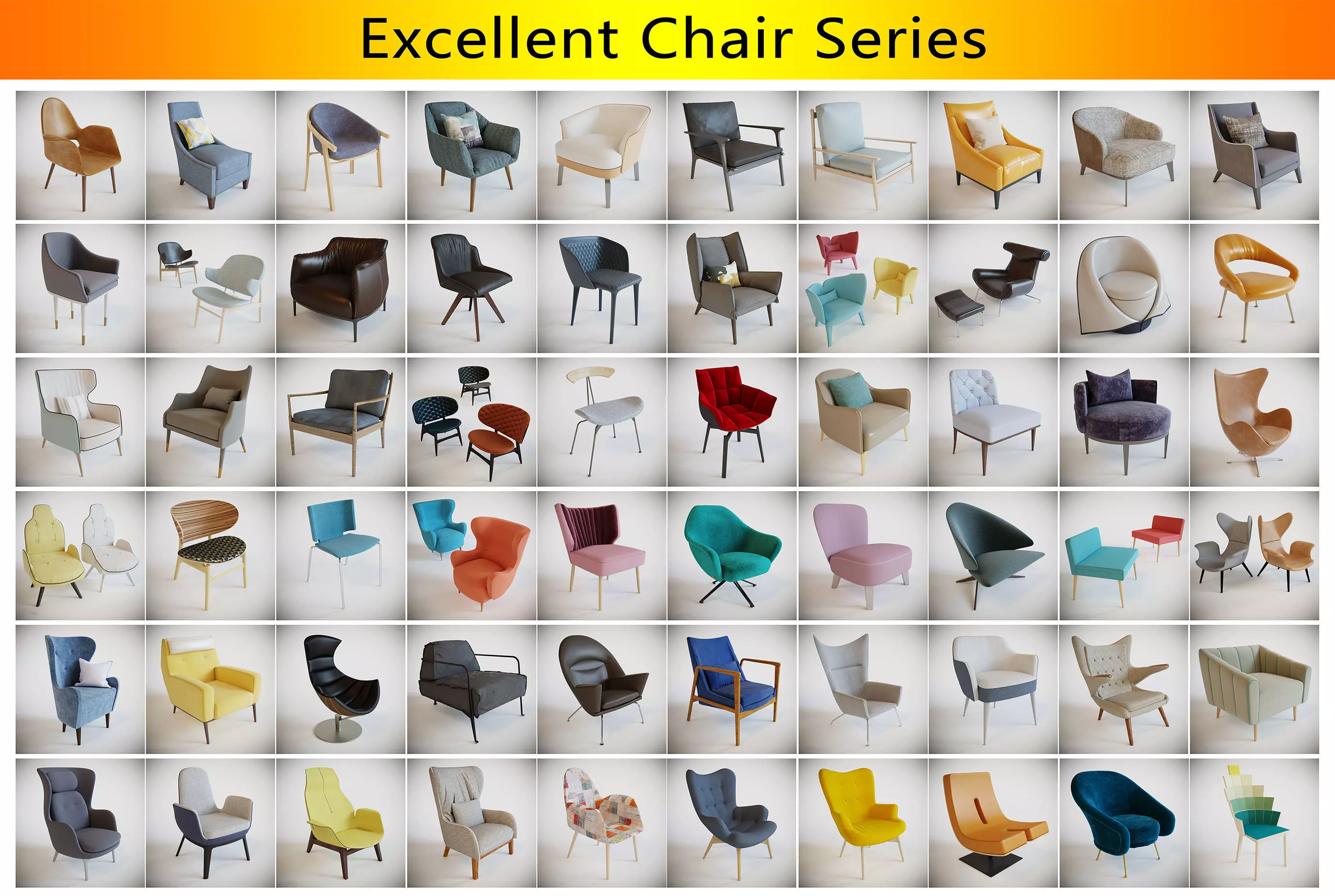 Excellent Chair Series 3D model_0