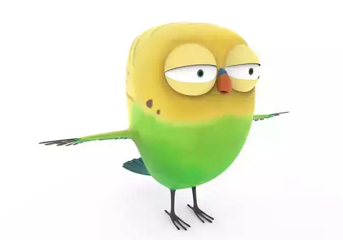Cartoon Parrot Low-poly 3D model