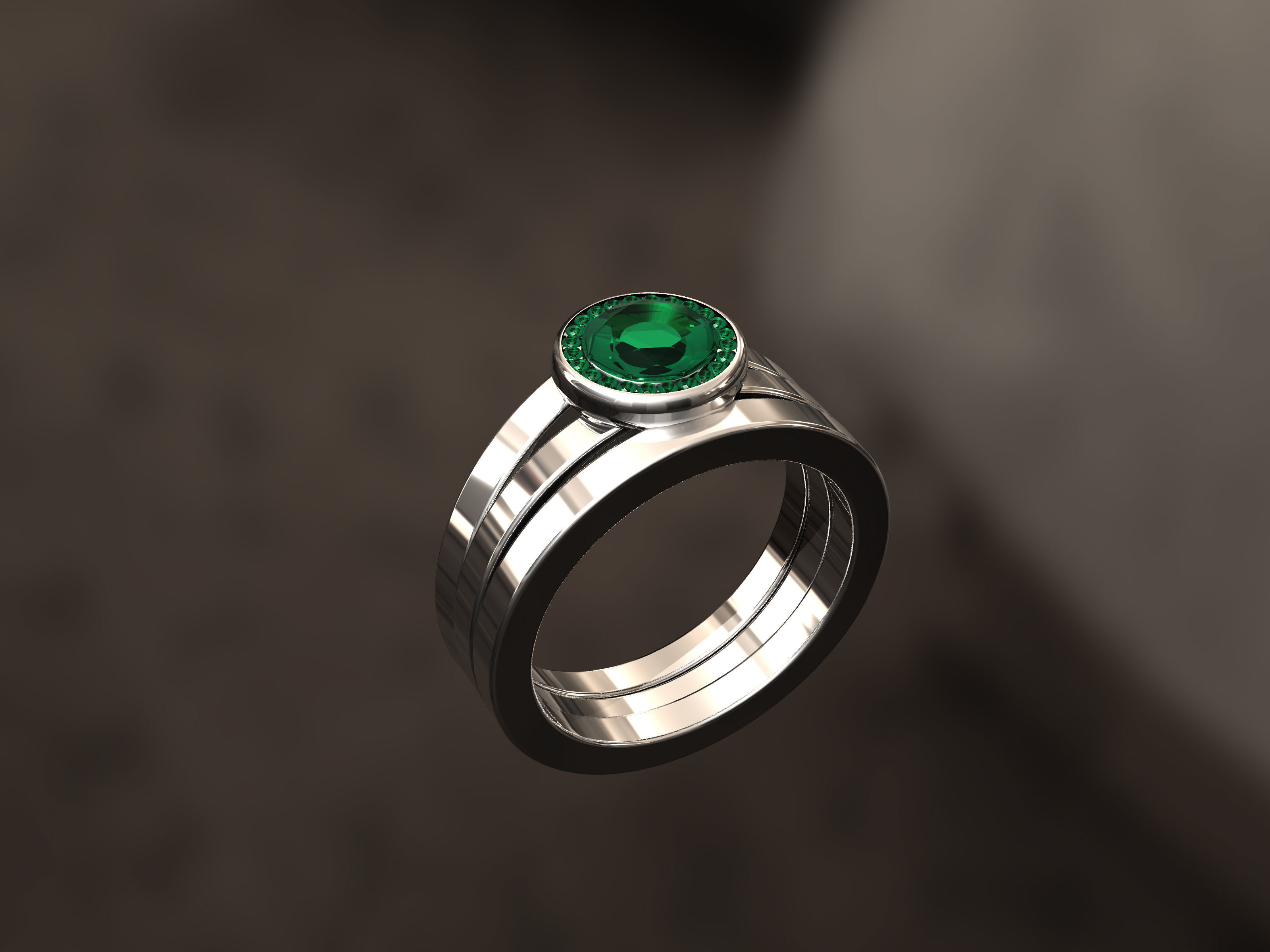 Ring with diamonds 3D print model_4